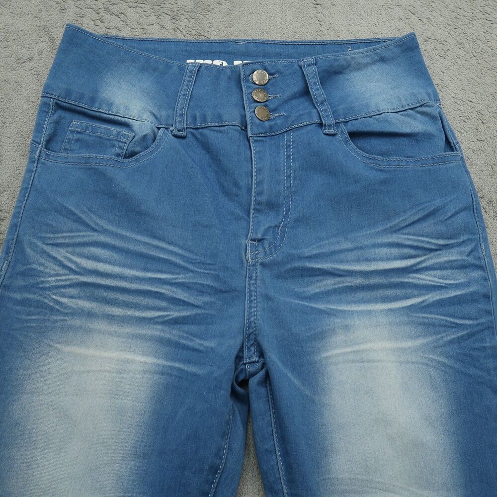 VIP Jeans Women's Size 5/6 Blue High-Rise Flare Denim Pants 32" Inseam Stretch - Picture 10 of 14